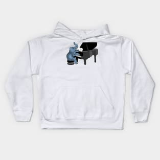 Elephant Playing Piano Kids Hoodie